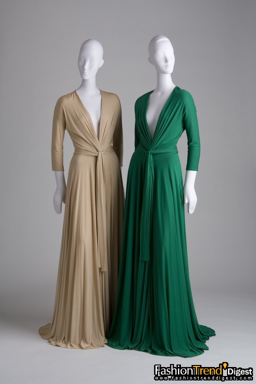 Cigar Rolled Gowns, fall/winter 2007-08<br>
Emerald green and beige silk jersey 